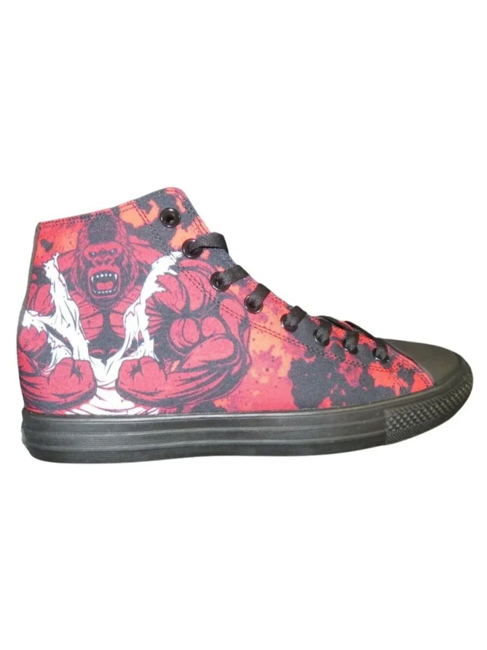 RAAD Shop Red Camo Gorilla High Top Canvas Sneakers men 9.5 women 11 Memory Foam